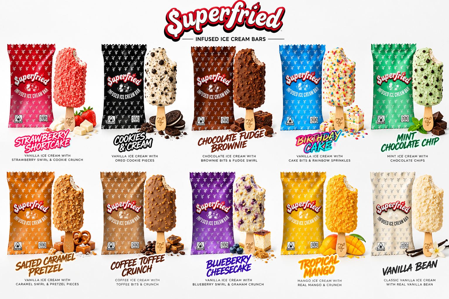 Superfried ice cream flavors